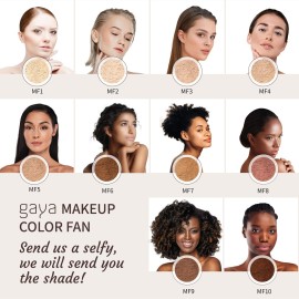 Gaya Cosmetics Vegan Mineral Powder Foundation - Light to Full Coverage, Natural-Looking Finish, Cruelty Free, No Chemicals (MF1)