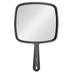 Diane Professional Quality Hand Mirror, Single Sided Hand Held Mirror with Handle for Salon, Barber, Vanity, Grooming, Shaving, and Travel, Medium, 7.5 x 10.75, Black