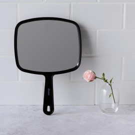 Diane Professional Quality Hand Mirror, Single Sided Hand Held Mirror with Handle for Salon, Barber, Vanity, Grooming, Shaving, and Travel, Medium, 7.5 x 10.75, Black