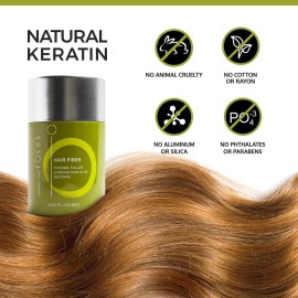 Hair Fibers for Thinning Hair - Natural Keratin Protein Hair Thickening Spray - Hair Fibers for Wavy, Curly, Coiled and Tightly Coiled Hairs - Hair Thickening Products for Women and Men