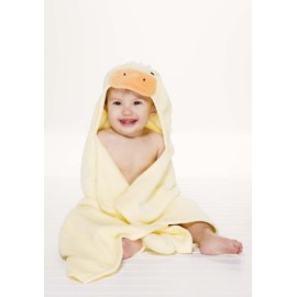 Elegant Baby Best Bath Gift - Cotton Towel Wrap, Soft Yellow Ducky