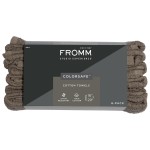 Fromm ColorSafe 100% Cotton Bleach Proof Salon Hair Towels, for Hairstylists, Barbers, Spa, Gym, Absorbent and Stain-Resistant Brown Towels for Drying Long, Curly, or Wavy Hair, 16 x 29, 6 Pack