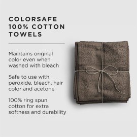 Fromm ColorSafe 100% Cotton Bleach Proof Salon Hair Towels, for Hairstylists, Barbers, Spa, Gym, Absorbent and Stain-Resistant Brown Towels for Drying Long, Curly, or Wavy Hair, 16 x 29, 6 Pack