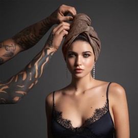 Fromm ColorSafe 100% Cotton Bleach Proof Salon Hair Towels, for Hairstylists, Barbers, Spa, Gym, Absorbent and Stain-Resistant Brown Towels for Drying Long, Curly, or Wavy Hair, 16 x 29, 6 Pack