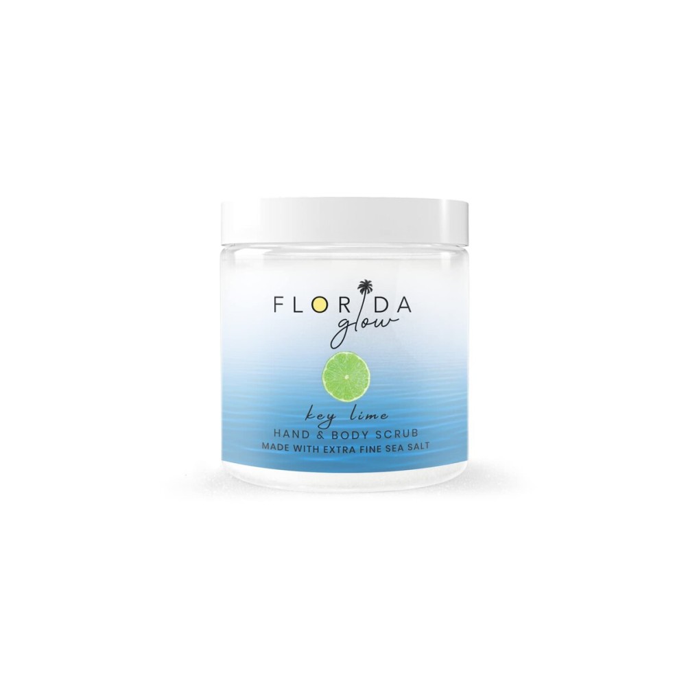Sea Salt Body Scrub by Florida Suncare - Ocean Salt Body Polish Infused with Marine Algae - Exfoliating Face and Body Scrub - Facial Scrub Exfoliator to Tackle Acne (Key Lime, 3.3 oz)