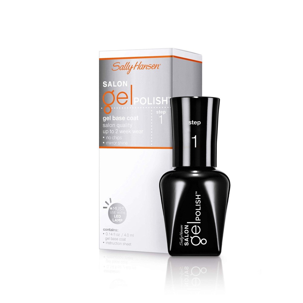 Sally Hansen Salon Gel Polish, Gel Base Coat, Chip Resistant, Shiny Finish, LED Lamp Required