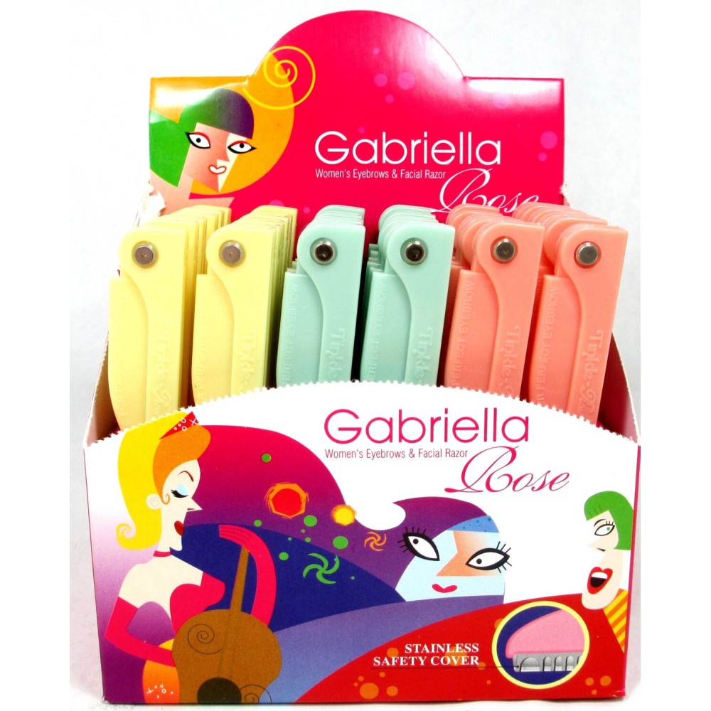 36 Pack Gabriella Womens Folding Eyebrows & Facial Razor