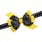WEBB DIRECT2U WD2U Baby Girls Black Dotted Grosgrain Boutique Hair Bow Stretch Headband (Sun Yellow)