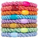 Colorful Hair Ties for Thick Hair, Grab & Go Ponytail Holders, 8 Pack, Spring, Thick No-Crease Bands with Strong Hold, Damage-Free Design, Cheerful Seasonal Mix | L. Erickson