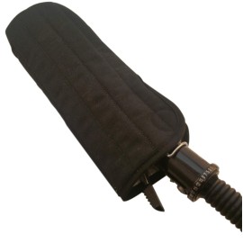 Case/Cover [Heat Resistant] for Curling Irons, Flat Irons or Straighteners, and Styling Irons, Silicone Coated Lining and Quilted Cotton Pouch for Travel, Gym, or Home [Black]