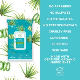 Petal Fresh Soothing Aloe Vera, Makeup Removing, Cleansing Towelettes,Gentle Face Wipes, Daily Cleansing, Vegan and Cruelty Free, 60 count Petal Fresh Soothing Aloe Vera, Makeup Removing, Cleansing Towelettes,Gentle Face Wipes, Daily Cleansing, Vegan and Cruelty Free, 60 count