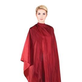 Cricket Forte Haircutting Cape Professional Salon Barbershop Hairdresser Hairstylist Cape for Clients, Adjustable Snap Neck Closure, Red