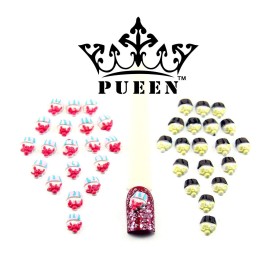PUEEN 3D Nail Charms Wheel of 24pcs Resin & Alloy Rhinestones Nail Art Decoration Bow Flower DIY for Nails & Cell Phones-BH000348 PUEEN 3D Nail Charms Wheel of 24pcs Resin & Alloy Rhinestones Nail Art Decoration Bow Flower DIY for Nails & Cell Phones-BH000348