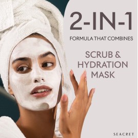 SEACRET 2-in-1 Facial Scrubbing Mask - Exfoliating Face Scrub & Mask | Gentle Face Scrubber Exfoliator for Deep Cleansing & Radiant Skin | Infused with Dead Sea Minerals & Pumpkin Enzyme and Kaolin