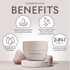SEACRET 2-in-1 Facial Scrubbing Mask - Exfoliating Face Scrub & Mask | Gentle Face Scrubber Exfoliator for Deep Cleansing & Radiant Skin | Infused with Dead Sea Minerals & Pumpkin Enzyme and Kaolin