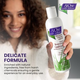 AtOne with Nature Reconstructor Conditioner - Restore and Strengthen Hair with Rosemary Extracts, Shea Butter, and Argan Oil - 8 Fl. Oz
