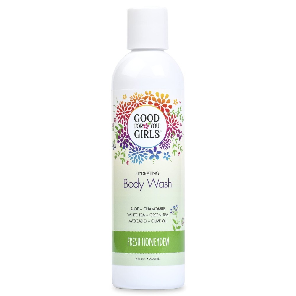 Good For You Girls Natural Body Wash with Aloe, Avocado & Jojoba Oils,Shower Gel Body Wash for Girls to Adults, Vegan and Paraben Free, Honeydew Scent (8 Fl oz)