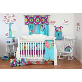 One Grace Place Terrific Tie Dye Burp Cloth, Aqua Blue, Royal Blue, Purple, Yellow, Green, Orange, Pink, Red and White