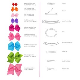 Wee Ones Girls\' Organza Double Hair Bow on a WeeStay Clip with Satin Knot Center, Mini, Light Pink