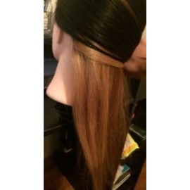 Bellrino 24 Cosmetology Mannequin Manikin Training Head with 100% Human Hair with Table Clamp Holer - Emma (EMMA+C)