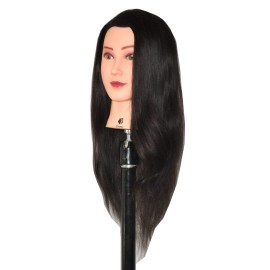 Bellrino 24 Cosmetology Mannequin Manikin Training Head with 100% Human Hair with Table Clamp Holer - Emma (EMMA+C)
