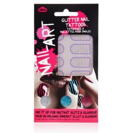 Kole Striped Nail Art Glitter Tattoos Kit, 1 Ounce
