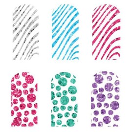 Kole Striped Nail Art Glitter Tattoos Kit, 1 Ounce Kole Striped Nail Art Glitter Tattoos Kit, 1 Ounce