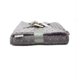 MEG ORIGINAL Charcoal Grey Minky Dot Baby Blanket 397