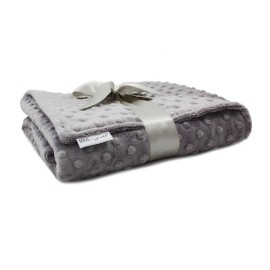 MEG ORIGINAL Charcoal Grey Minky Dot Baby Blanket 397