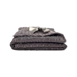 MEG ORIGINAL Charcoal Grey Minky Dot Baby Blanket 397