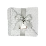 MEG ORIGINAL Double-Sided Silver Gray/Grey Minky Dot Baby Blanket