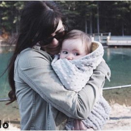 MEG ORIGINAL Double-Sided Silver Gray/Grey Minky Dot Baby Blanket