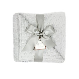 MEG ORIGINAL Double-Sided Silver Gray/Grey Minky Dot Baby Blanket
