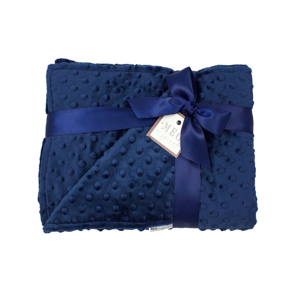 MEG ORIGINAL Navy Blue Minky Dot Baby Boy Crib/Nursery Blanket