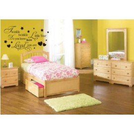 Twinkle Little Star Do You Know How Loved Are - Girl\'s or Boy\'s Room Kids Baby Nursery - Vinyl Wall Decal, Lettering Art Letters Decor, Quote Design Sticker, Saying Decoration