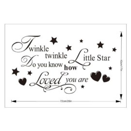 Twinkle Little Star Do You Know How Loved Are - Girl\'s or Boy\'s Room Kids Baby Nursery - Vinyl Wall Decal, Lettering Art Letters Decor, Quote Design Sticker, Saying Decoration