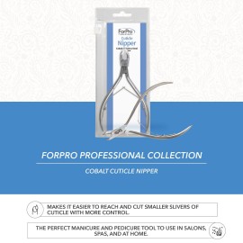 ForPro Professional Collection Cobalt Cuticle Nipper, Stainless Steel Cuticle Nipper for Trimming Cuticles and Hangnails,  Jaw