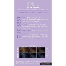 SoftSheen-Carson Dark and Lovely Fade Resist Rich Conditioning Hair Color, Permanent Hair Color, Up To 100 percent Gray Coverage, Brilliant Shine with Argan Oil and Vitamin E, Midnight Blue