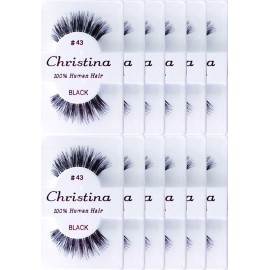Christina 12 Pack False Eye Lashes Style 43