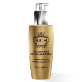 RICH Pure Luxury Curl Defining Cream for Curly & Wavy Hair - Controls Frizz and Add Natural Bounces - Enrich with Argan Oil, Coconut Oil & Hydrolyzed Wheat Protein - 4.05 Oz.