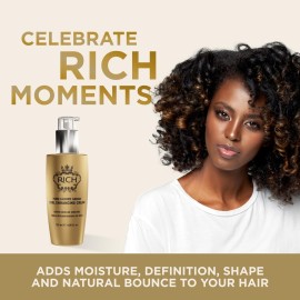 RICH Pure Luxury Curl Defining Cream for Curly & Wavy Hair - Controls Frizz and Add Natural Bounces - Enrich with Argan Oil, Coconut Oil & Hydrolyzed Wheat Protein - 4.05 Oz.