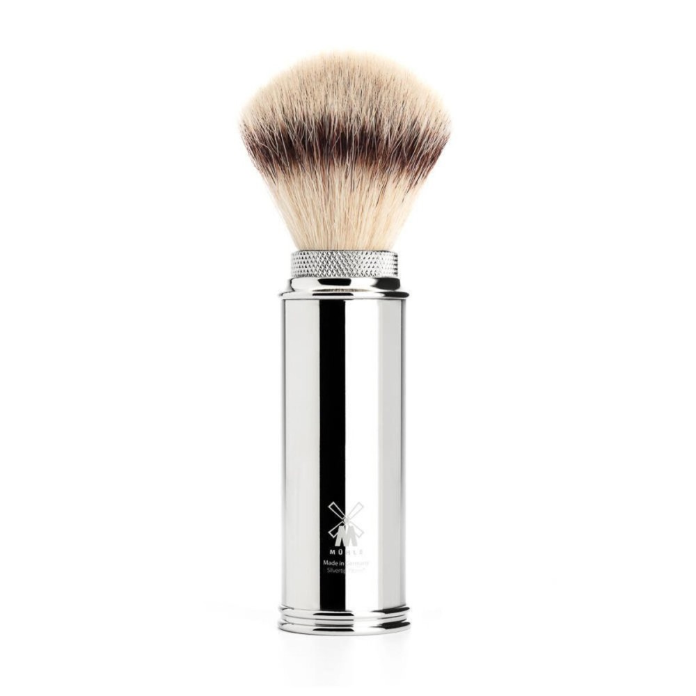 MUEHLE Shaving Brush with Fiber, Handle Material Metal, Chrome-plated, 1 Pound