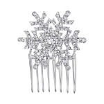 EVER FAITH Winter Snowflake Hair Side Comb Clear Austrian Crystal Silver-Tone