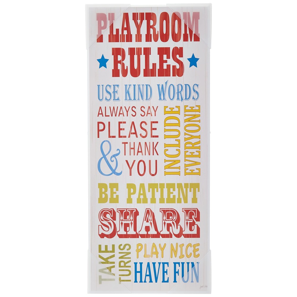 The Kids Room by Stupell Playroom Rules Use Kind Words Rectangle Wall Plaque