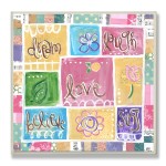 The Kids Room by Stupell Dream, Laugh, Love. Sing, Believe Patchwork Square Wall Plaque