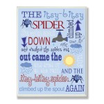 The Kids Room by Stupell The Itsy Bitsy Spider Nursey Rhyme on Blue Background Rectangle Wall Plaque