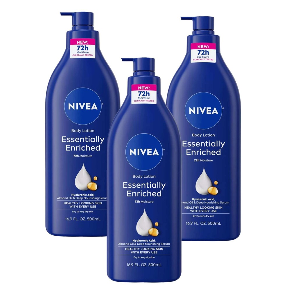 NIVEA Essentially Enriched Body Lotion, 16.9 Fl Oz (Pack of 3) - Packaging May Vary NIVEA Essentially Enriched Body Lotion, 16.9 Fl Oz (Pack of 3) - Packaging May Vary
