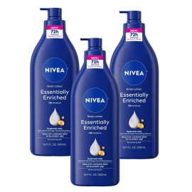 NIVEA Essentially Enriched Body Lotion, 16.9 Fl Oz (Pack of 3) - Packaging May Vary