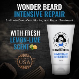 Bluebeards Original Wonder Beard Intensive Repair, 4 oz. - Beard Conditioner for Men with Meadowfoam Seed Oil & Amino Acids to Deeply Restore, Soften, and Rejuvenate Your Beard and Skin - Made in USA Bluebeards Original Wonder Beard Intensive Repair, 4 oz. - Beard Conditioner for Men with Meadowfoam Seed Oil & Amino Acids to Deeply Restore, Soften, and Rejuvenate Your Beard and Skin - Made in USA