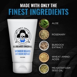 Bluebeards Original Wonder Beard Intensive Repair, 4 oz. - Beard Conditioner for Men with Meadowfoam Seed Oil & Amino Acids to Deeply Restore, Soften, and Rejuvenate Your Beard and Skin - Made in USA Bluebeards Original Wonder Beard Intensive Repair, 4 oz. - Beard Conditioner for Men with Meadowfoam Seed Oil & Amino Acids to Deeply Restore, Soften, and Rejuvenate Your Beard and Skin - Made in USA